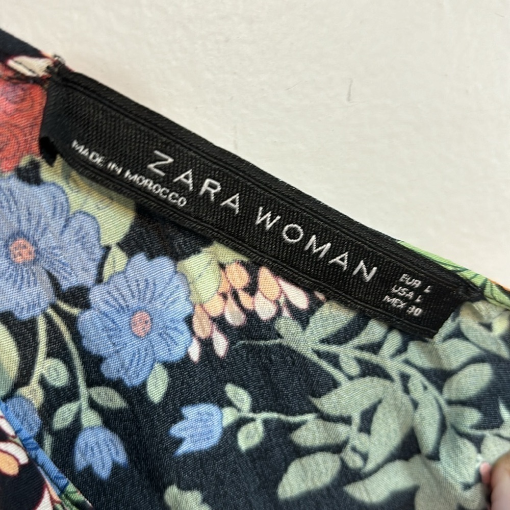 Zara floral skinny strap flowy dress size large - Picture 9 of 9